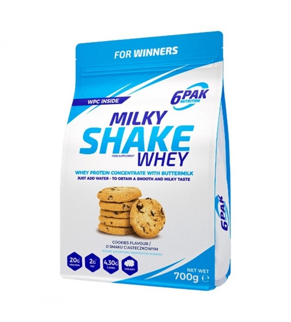 6PAK Milky Shake Whey, Příchuť cookies - 700 g