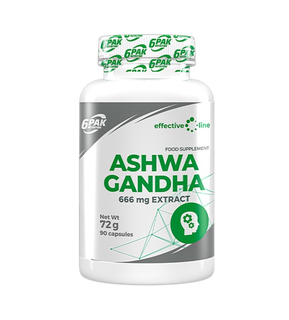 6PAK Ashwagandha 666 mg - 90 kapsułek