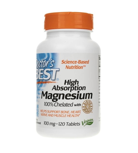 Doctor's Best Chelat Magnezu (Magnesium Chelated) - 120 tabletek
