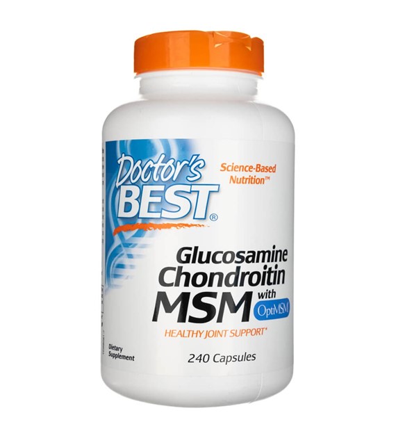 Doctor's Best Glukosamin chondroitin MSM s OptiMSM - 240 veg. kapslí