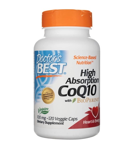 Doctor's Best High Absorption CoQ10 with BioPerine 100 mg - 120 Veg Capsules