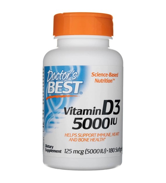 Doctor's Best Vitamin D3 5000 IU - 180 měkkých gelů