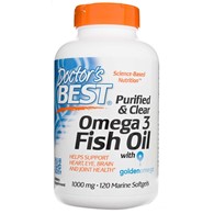 Doctor's Best Gereinigtes & Klares Omega 3 Fischöl mit Goldenomega 1000 mg - 120 Kapseln