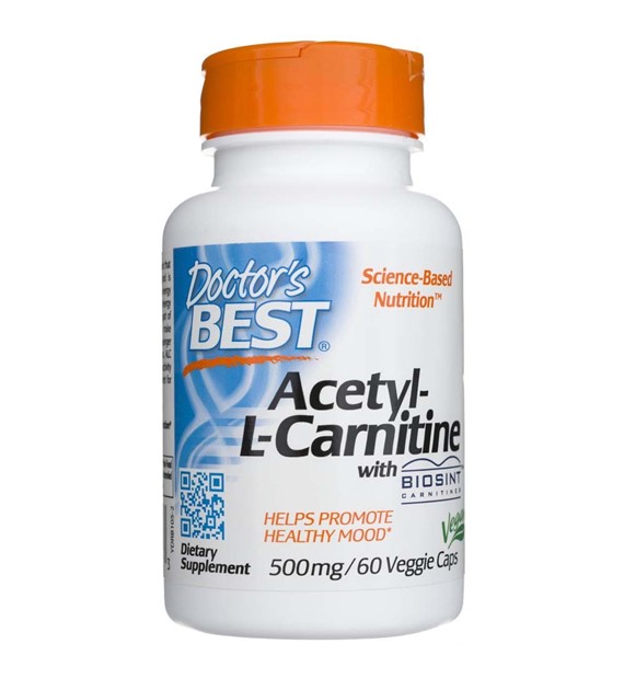 Doctor's Best Acetyl-L-Carnitin mit Biosint Carnitinen 500 mg - 60 pflanzliche Kapseln