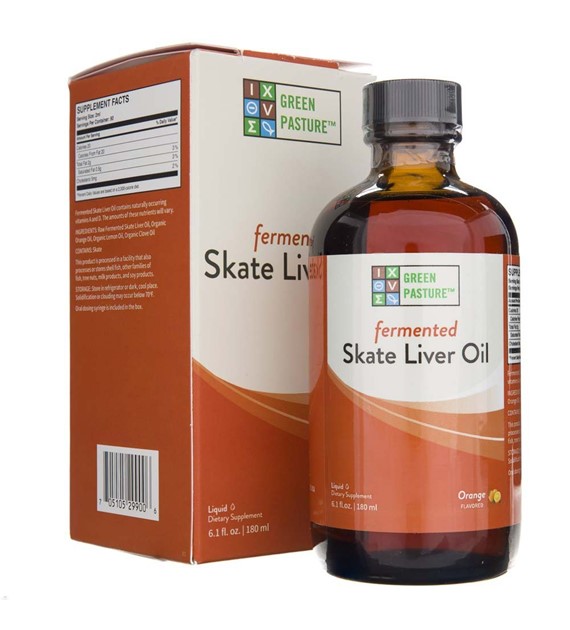 Green Pasture Fermented Skate Liver Oil, Orange - 180 ml