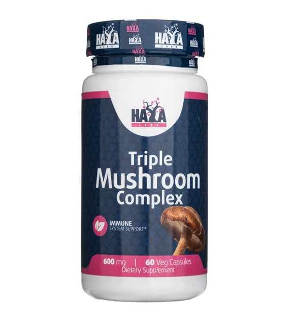 Haya Labs Triple Mushroom Complex 600 mg - 60 kapsułek