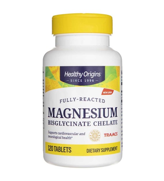 Healthy Origins Magnesium Bisglycinate Chelate Fully Reacted 200 mg - 120 Tablets