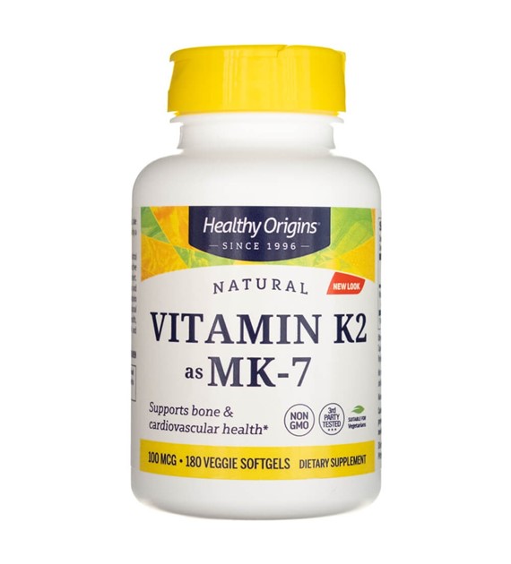 Healthy Origins Vitamin K2 jako MK-7 100 mcg - 180 měkkých gelů