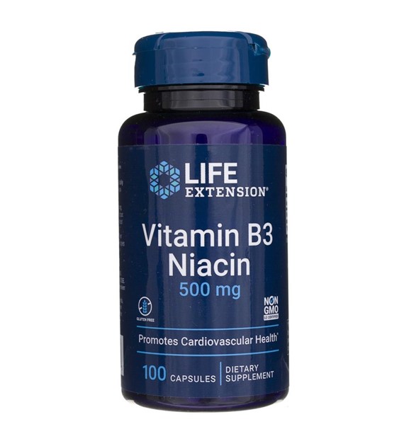 Life Extension Vitamin B3 Niacin 500 mg - 100 Kapseln