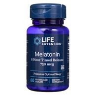 Life Extension Melatonin 6 Stunden zeitgesteuerte Freisetzung 750 mcg - 60 Tabletten