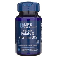 Life Extension BioActive Folate & Vitamin B12 - 90 Veg Capsules