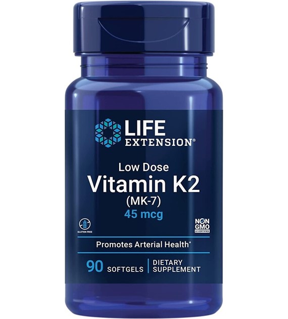 Life Extension Niedrig dosiertes Vitamin K2 (MK-7) 45 mcg - 90 Weichkapseln