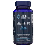 Life Extension Vitamin D3 75 mcg (3000 IU) - 120 měkkých gelů
