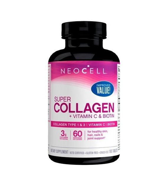 NeoCell Kolagen + Witamina C i Biotyna - 180 tabletek