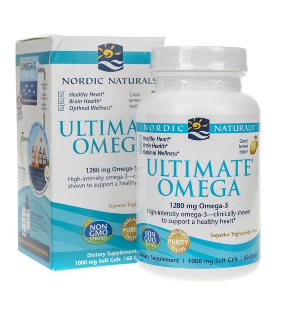 Nordic Naturals Ultimate Omega, citronová příchuť - 60 měkkých gelů