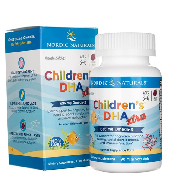 Nordic Naturals Dětská DHA Xtra Berry 636 mg - 90 měkkých gelů