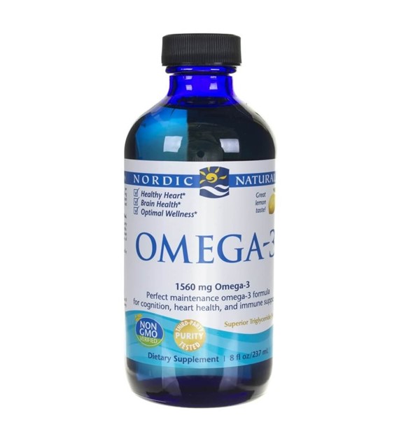 Nordic Naturals Omega-3 1560 mg, citronová příchuť - 237 ml