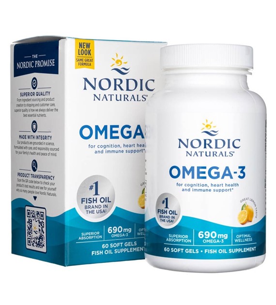 Nordic Naturals Omega-3 Lemon 345 mg - 60 měkkých gelů