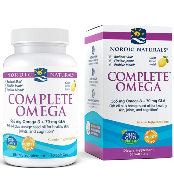 Nordic Naturals Complete Omega-3 565 mg + GLA 70 mg cytrynowy - 60 kapsułek
