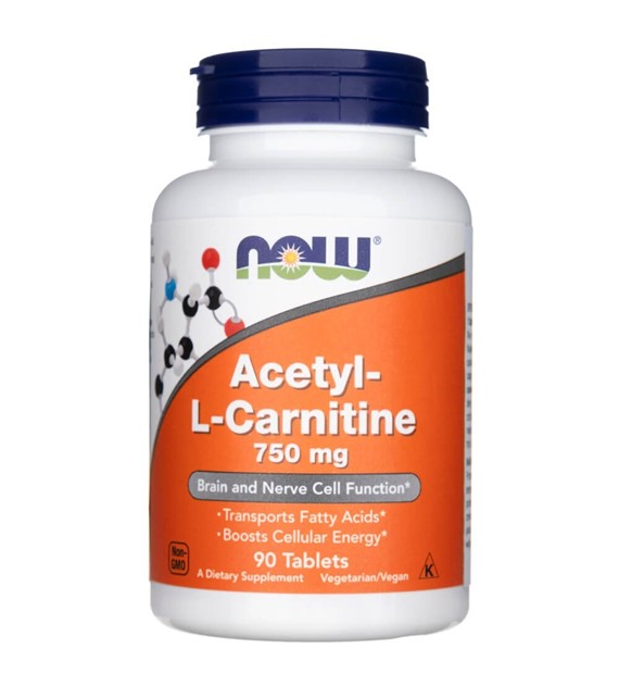 Now Foods Acetyl L-Karnityny 750 mg - 90 tabletek