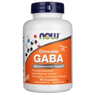 Now Foods GABA s příchutí pomeranče - žvýkací tablety - 90 tablet