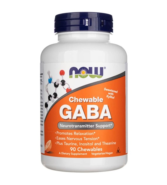 Now Foods GABA Orangengeschmack Kautabletten - 90 Tabletten