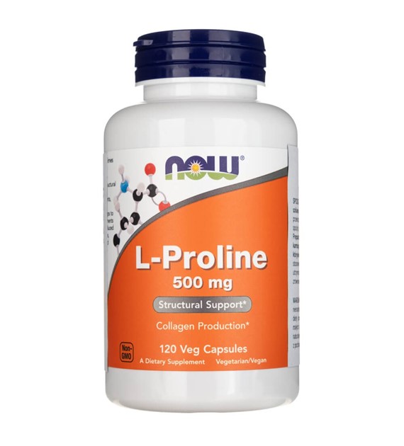 Now Foods L-Proline 500 mg - 120 Veg Capsules