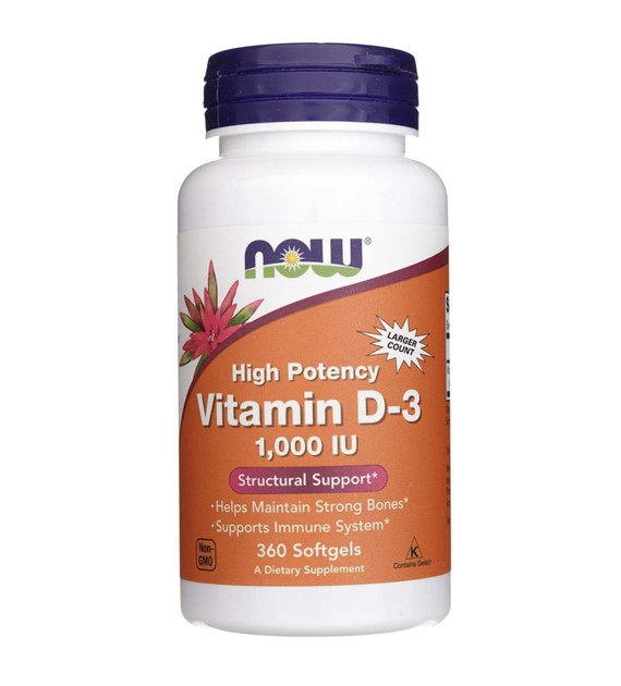 Now Foods Vitamin D3 1000 IU - 360 Weichkapseln