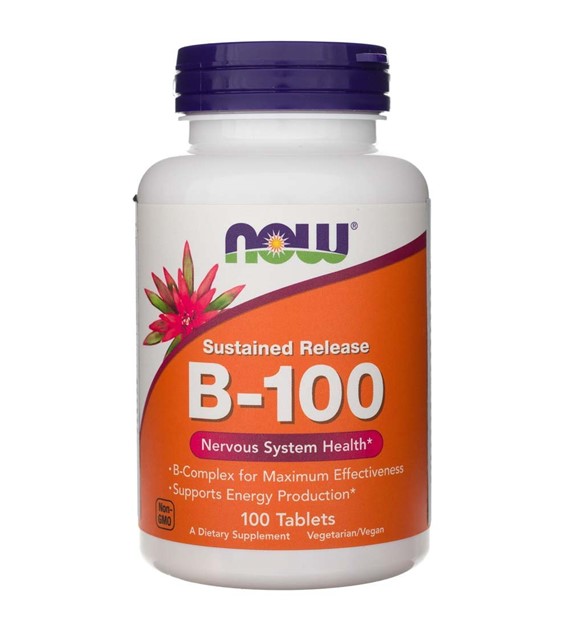 Now Foods Vitamin B-100 mit verzögerter Freisetzung - 100 Tabletten