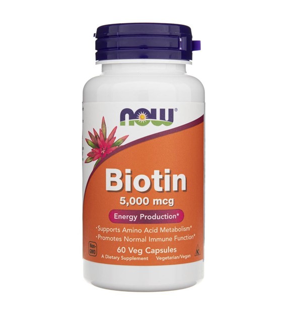 Now Foods Biotin 5000 mcg - 60 veg. kapslí