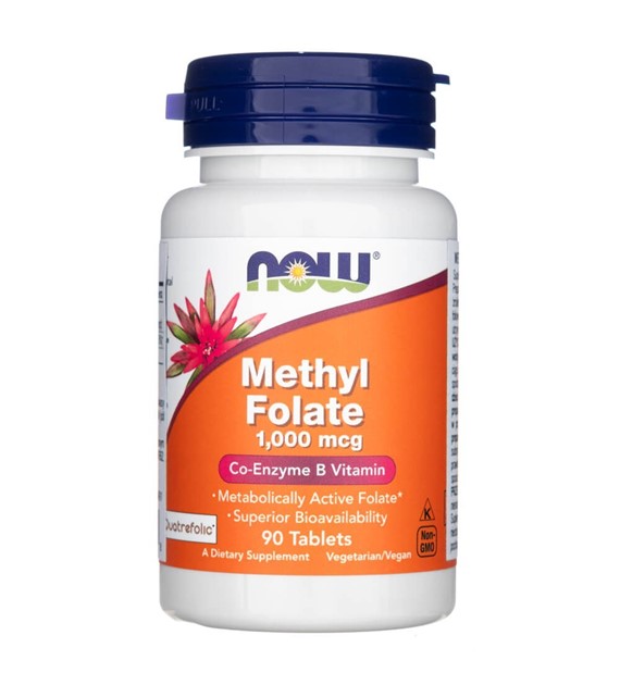 Now Foods Metylofolian 1000 mcg - 90 tabletek