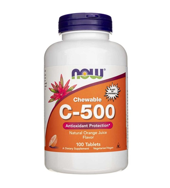 Now Foods Vitamin C-500 Orange Chewable - 100 Tablets