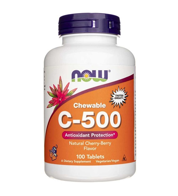 Now Foods Vitamin C-500 Cherry Chewable - 100 tablet