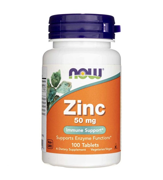 Now Foods Zinc (Cynk) 50 mg - 100 tabletek