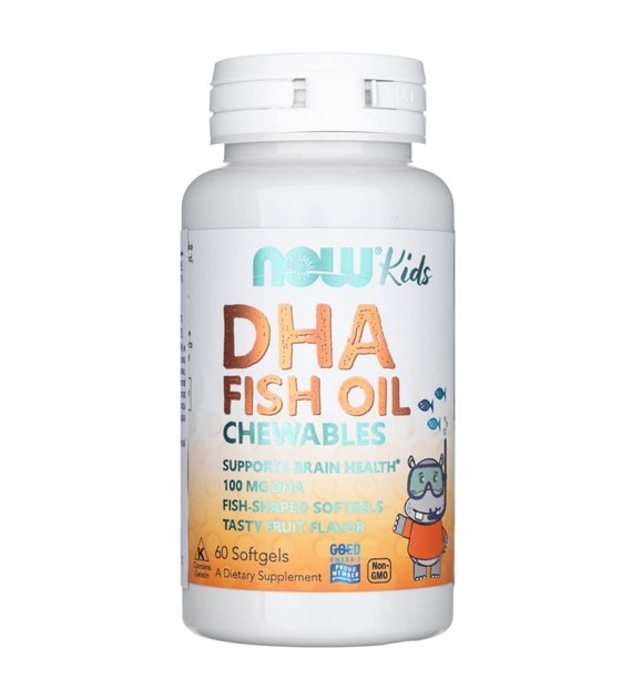 Now Foods DHA 100 mg dla dzieci - 60 kapsułek