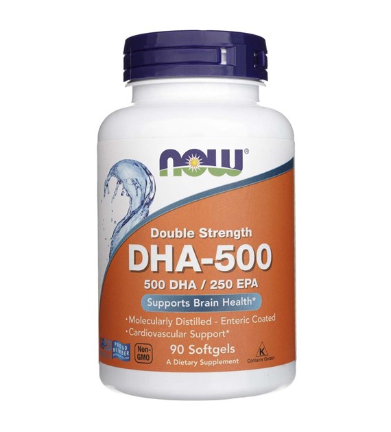 Now Foods DHA-500 Double Strength (doppelte Stärke) - 90 Weichkapseln