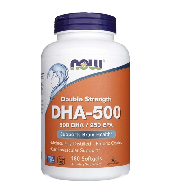 Now Foods DHA-500 Double Strength (doppelte Stärke) - 180 Weichkapseln