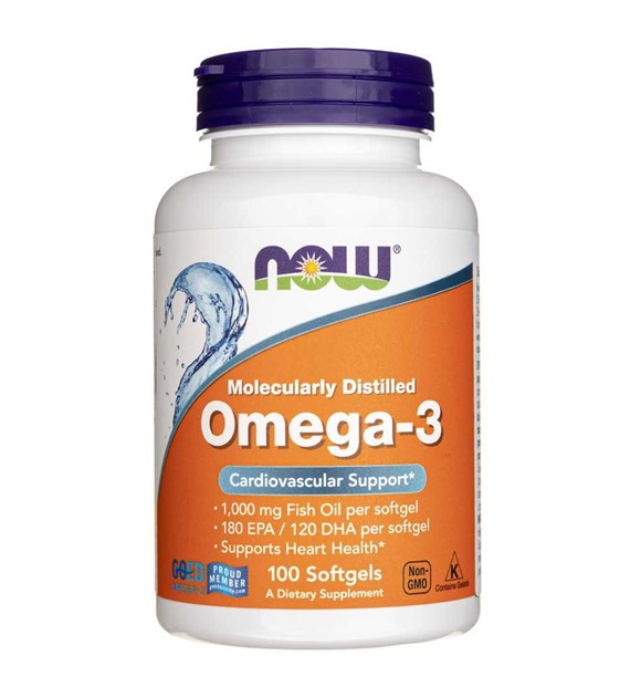 Now Foods Omega-3, 180 EPA / 120 DHA - 100 měkkých gelů