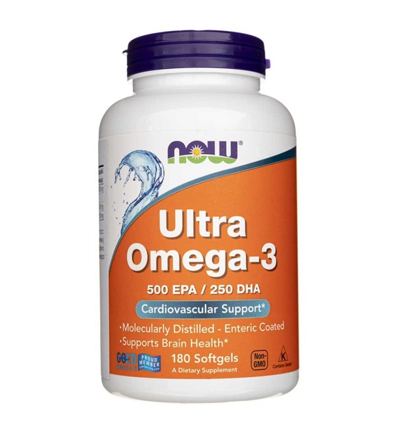 Now Foods Ultra Omega-3, 500 EPA / 250 DHA - 180 Weichkapseln