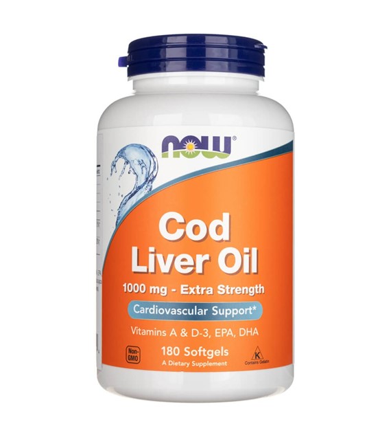 Now Foods Cod Liver Oil (Tran) 1000 mg - 180 kapsułek