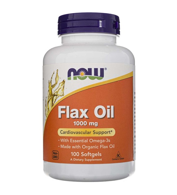 Now Foods Flax Oil 1000 mg - 100 Softgels