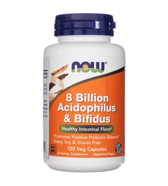 Now Foods Acidophilus & Bifidus 8 Billion CFU - 120 Veg Capsules