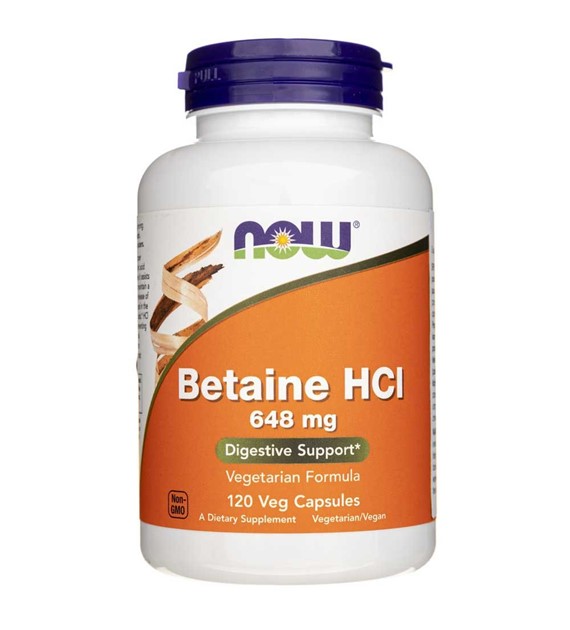 Now Foods Betaine HCL 648 mg - 120 veg. kapslí