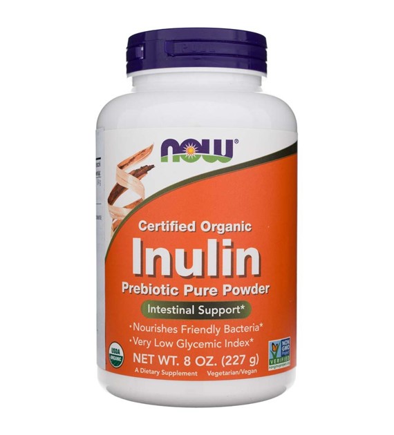 Now Foods Prebiotický inulin v čistém prášku, organický - 227 g