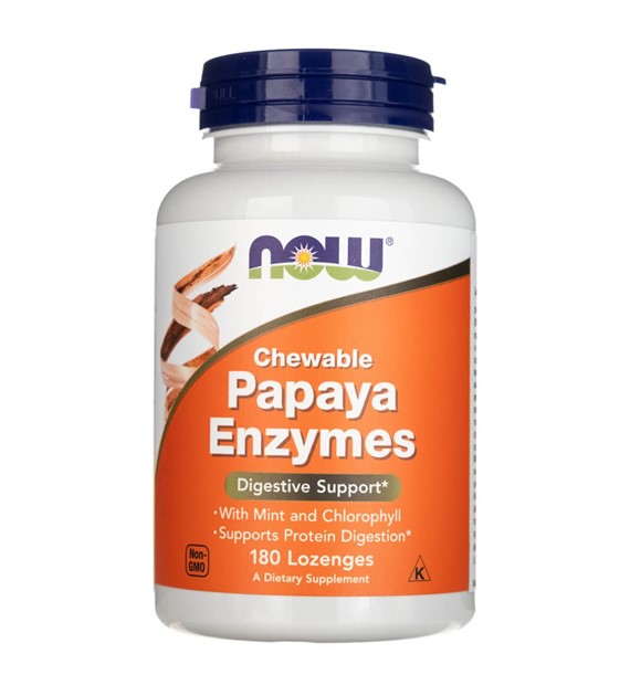 Now Foods Papaina (Papaya Enzyme) - 180 tabletek do ssania