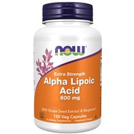 Now Foods Kyselina alfa-lipoová, Extra síla 600 mg - 120 veg. kapslí