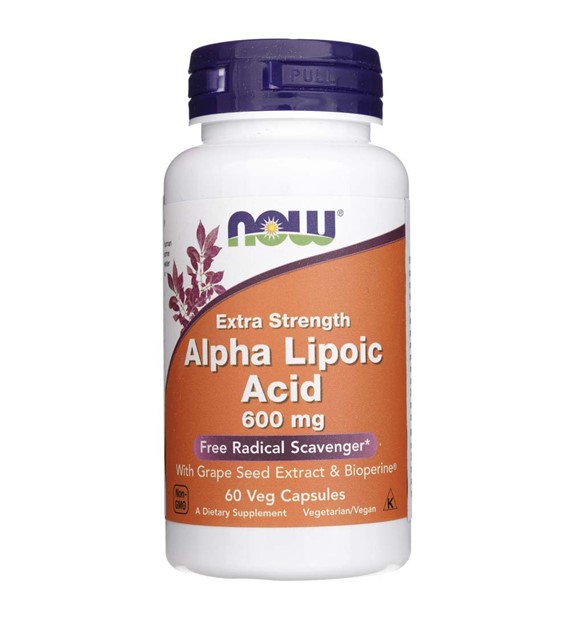 Now Foods Alpha-Liponsäure, Extra Stärke 600 mg - 60 pflanzliche Kapseln
