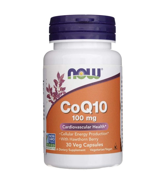 Now Foods CoQ10 100 mg mit Weißdornbeere - 30 pflanzliche Kapseln