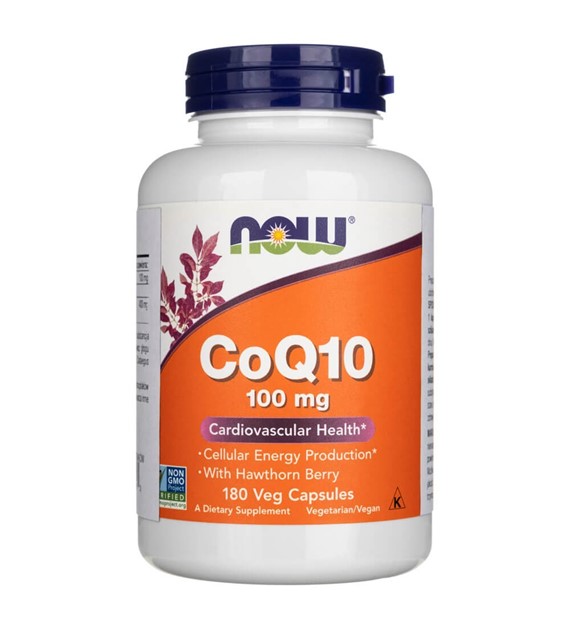 Now Foods CoQ10 100 mg s hlohovými bobulemi - 180 veg. kapslí