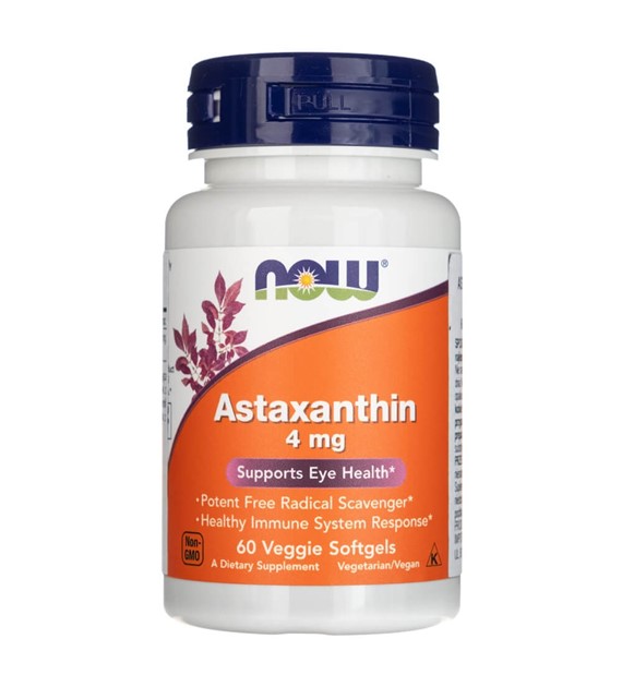 Now Foods Astaxanthin 4 mg - 60 měkkých gelů